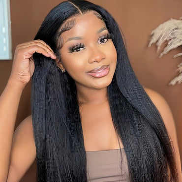 Yaki Straight 13x4 Transparent Lace Virgin Hair Wigs