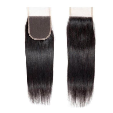 (3Bundles+4x4 Lace Closure)Straight Virgin Human Hair
