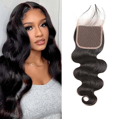 (3Bundles+4x4 Lace Closure)Body Wave Virgin Human Hair